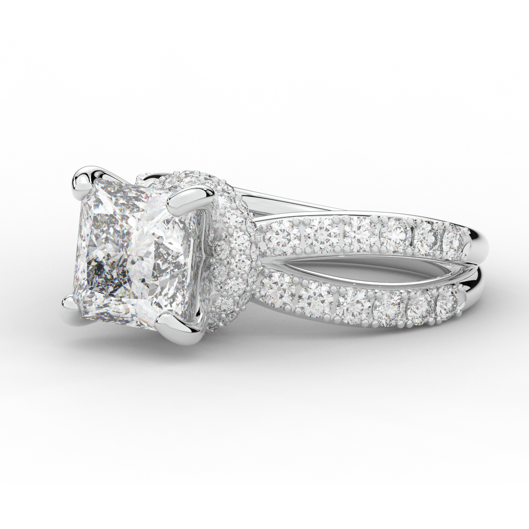 5.25CT.TW PRINCESS LAB DIAMOND ENGAGEMENT RING - Nazarelle
