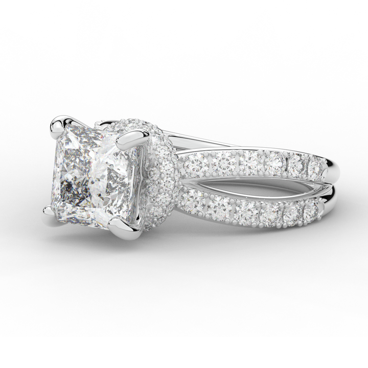 5.25CT.TW PRINCESS LAB DIAMOND ENGAGEMENT RING - Nazarelle