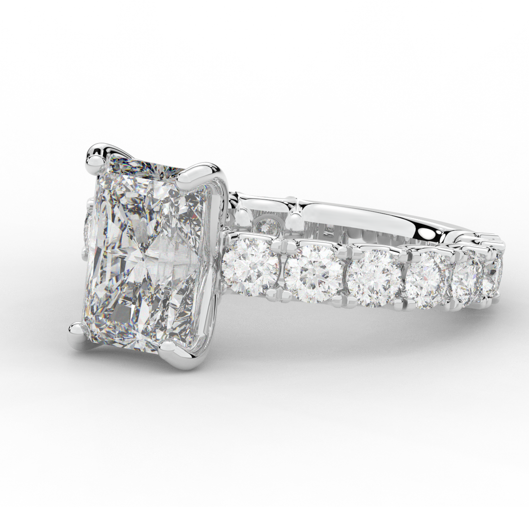 4.35CT.TW RADIANT LAB DIAMOND ENGAGEMENT RING - Nazarelle