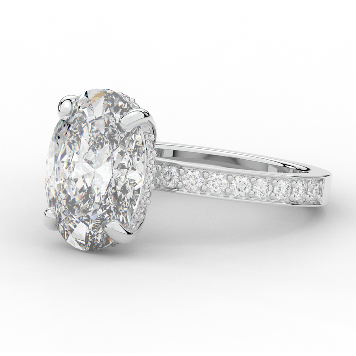 4.30CT.TW OVAL LAB DIAMOND BAND ENGAGEMENT RING - Nazarelle