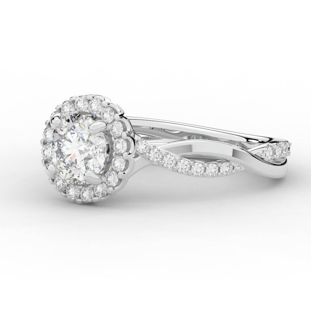1.30CT.TW ROUND LAB DIAMOND ENGAGEMENT RING - Nazarelle