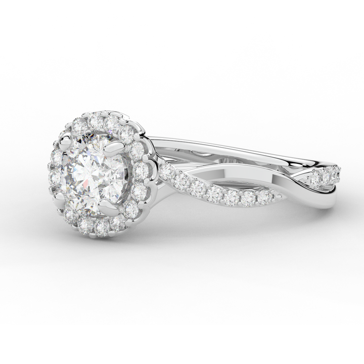 1.30CT.TW ROUND LAB DIAMOND ENGAGEMENT RING - Nazarelle