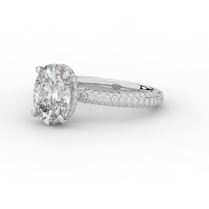 3.60CT.TW OVAL LAB DIAMOND SOLITAIRE ENGAGEMENT RING - Nazarelle