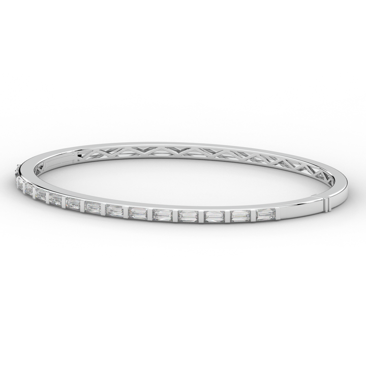 1.50CT.TW BAGUETTE LAB DIAMOND SHARED PRONG BANGLE - Nazarelle