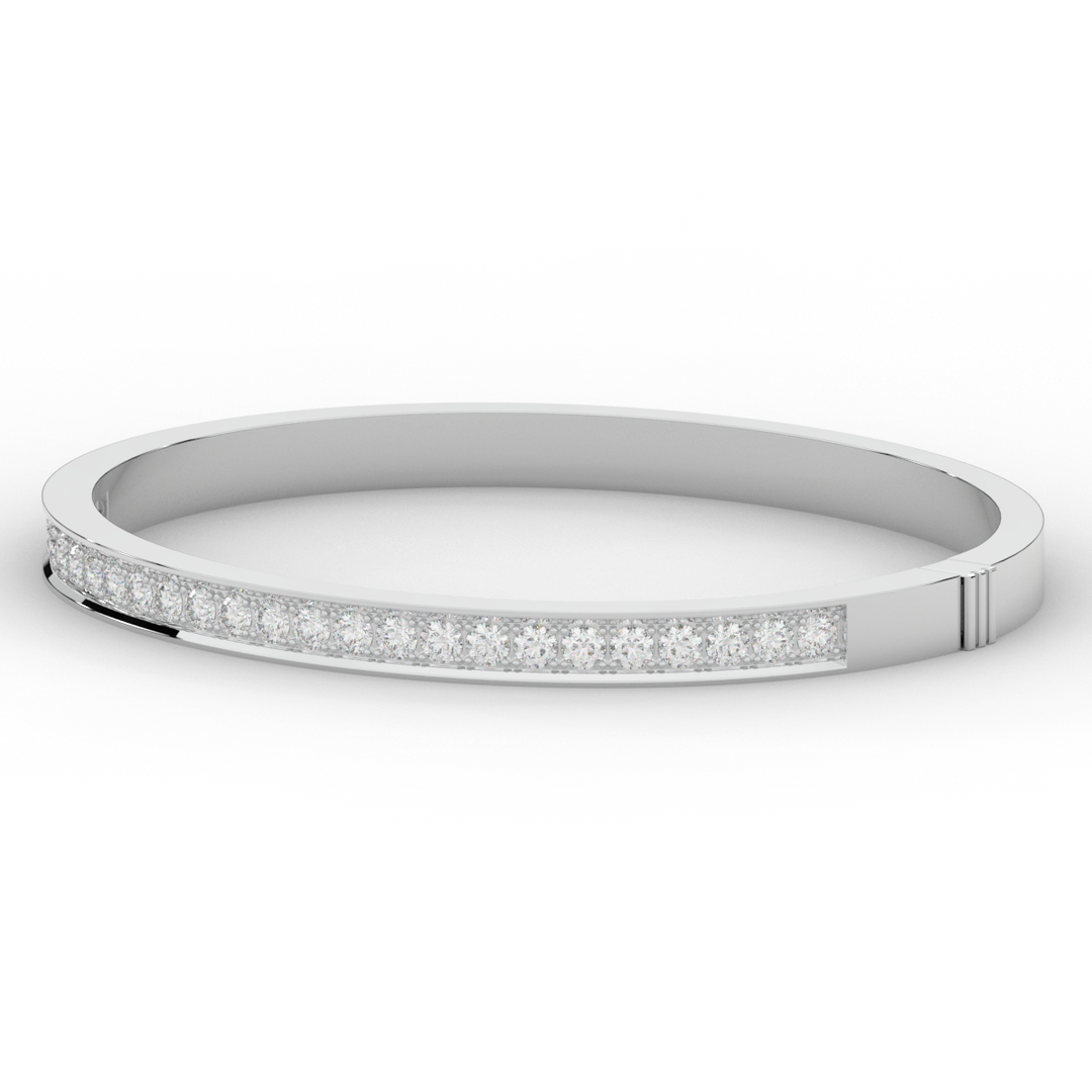 1.25CT.TW ROUND LAB DIAMOND BANGLE - Nazarelle