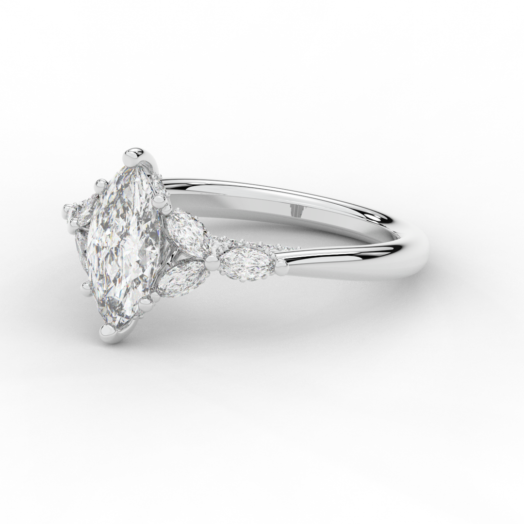 1.50CT.TW MARQUISE LAB DIAMOND ENGAGEMENT RING - Nazarelle