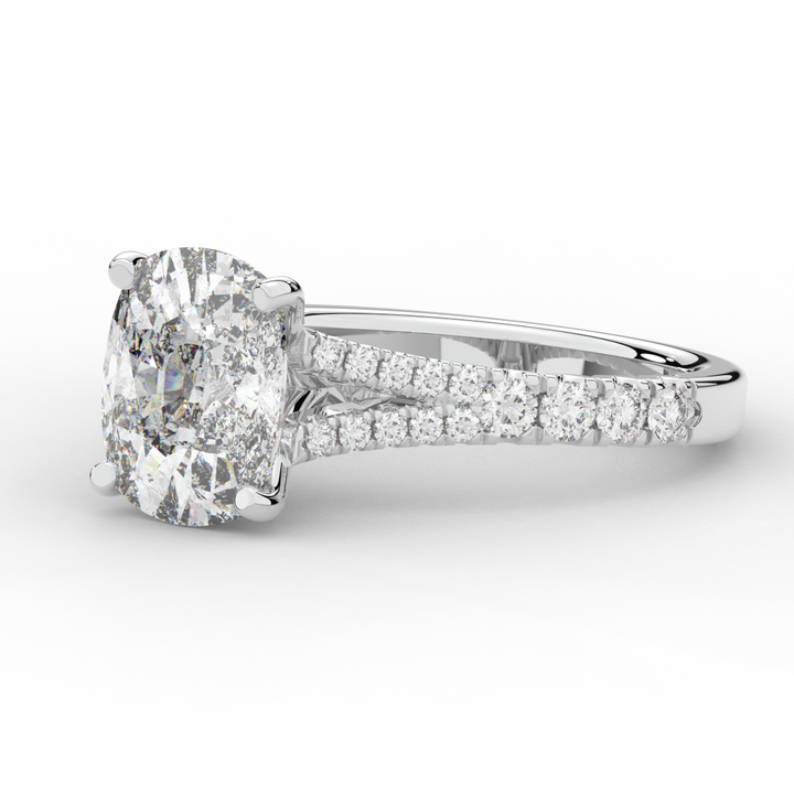 3.45CT.TW CUSHION LAB DIAMOND ENGAGEMENT RING - Nazarelle