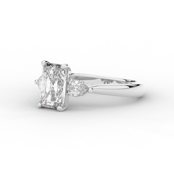 2.40CT.TW RADIANT LAB DIAMOND 3 STONE ENGAGEMENT RING - Nazarelle
