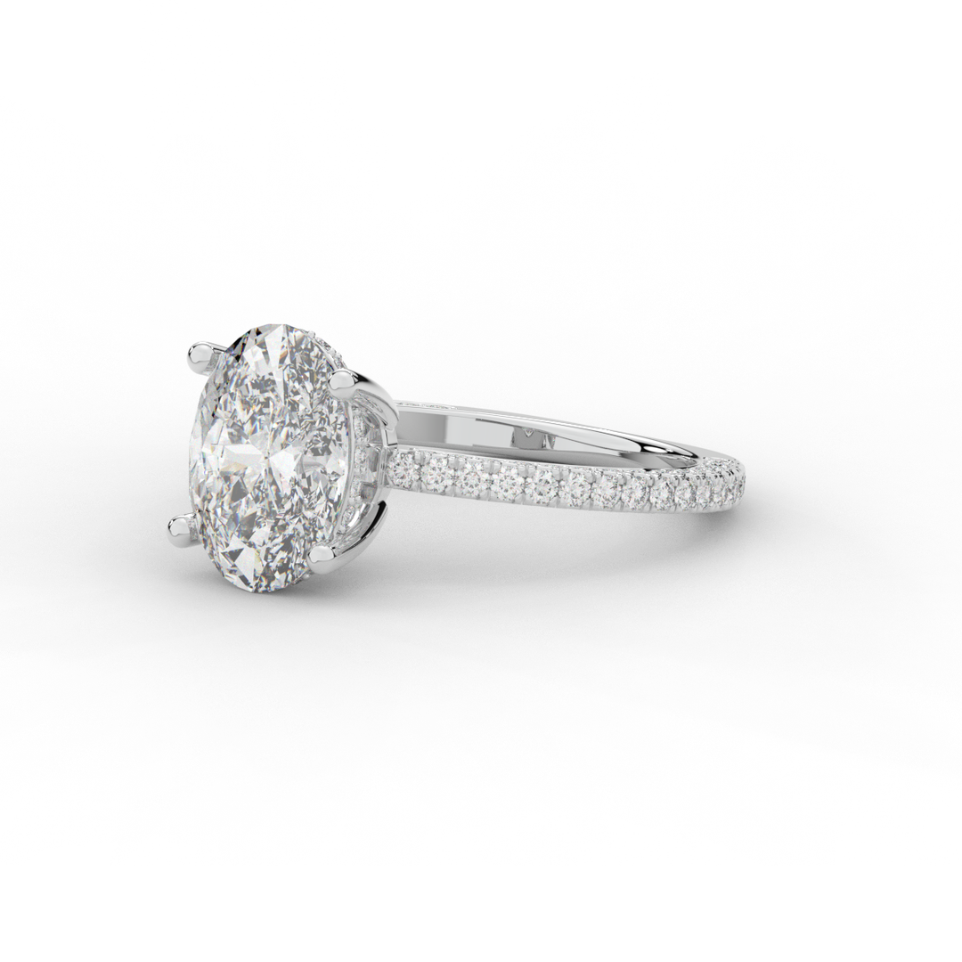 3.15CT.TW OVAL LAB DIAMOND SOLITAIRE ENGAGEMENT RING - Nazarelle
