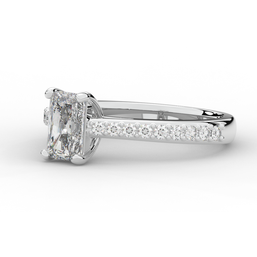 1.25CT.TW RADIANT LAB DIAMOND SOLITAIRE ENGAGEMENT RING - Nazarelle