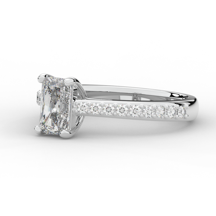 1.25CT.TW RADIANT LAB DIAMOND SOLITAIRE ENGAGEMENT RING - Nazarelle
