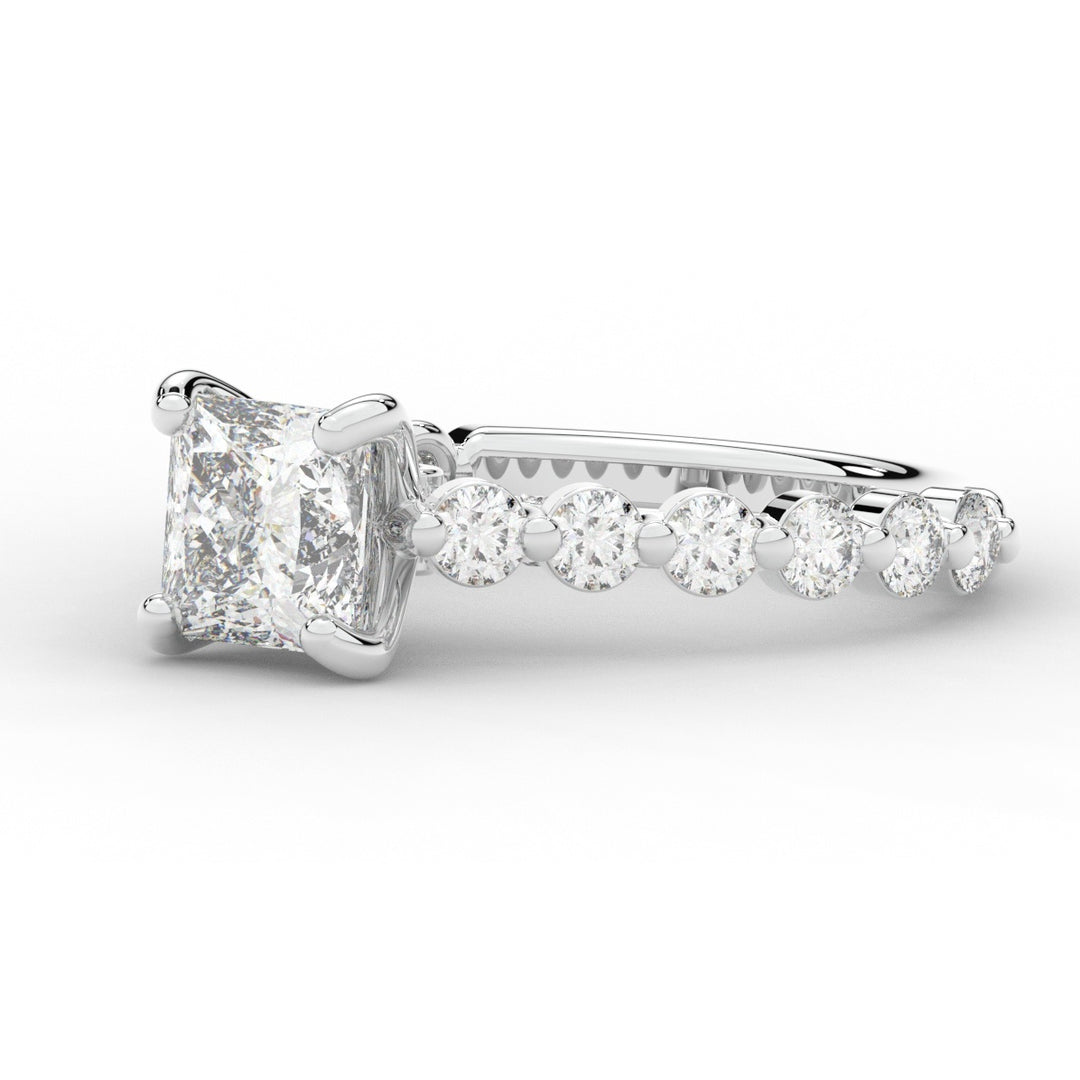 3.90CT.TW PRINCESS LAB DIAMOND ENGAGEMENT RING - Nazarelle