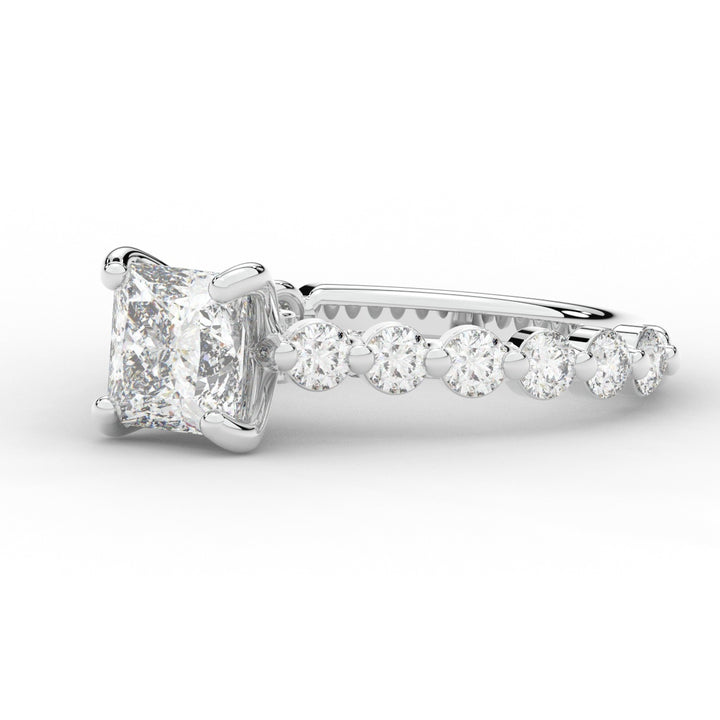 3.90CT.TW PRINCESS LAB DIAMOND ENGAGEMENT RING - Nazarelle