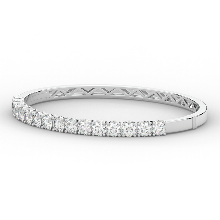 4.70CT.TW ROUND LAB DIAMOND BANGLE - Nazarelle