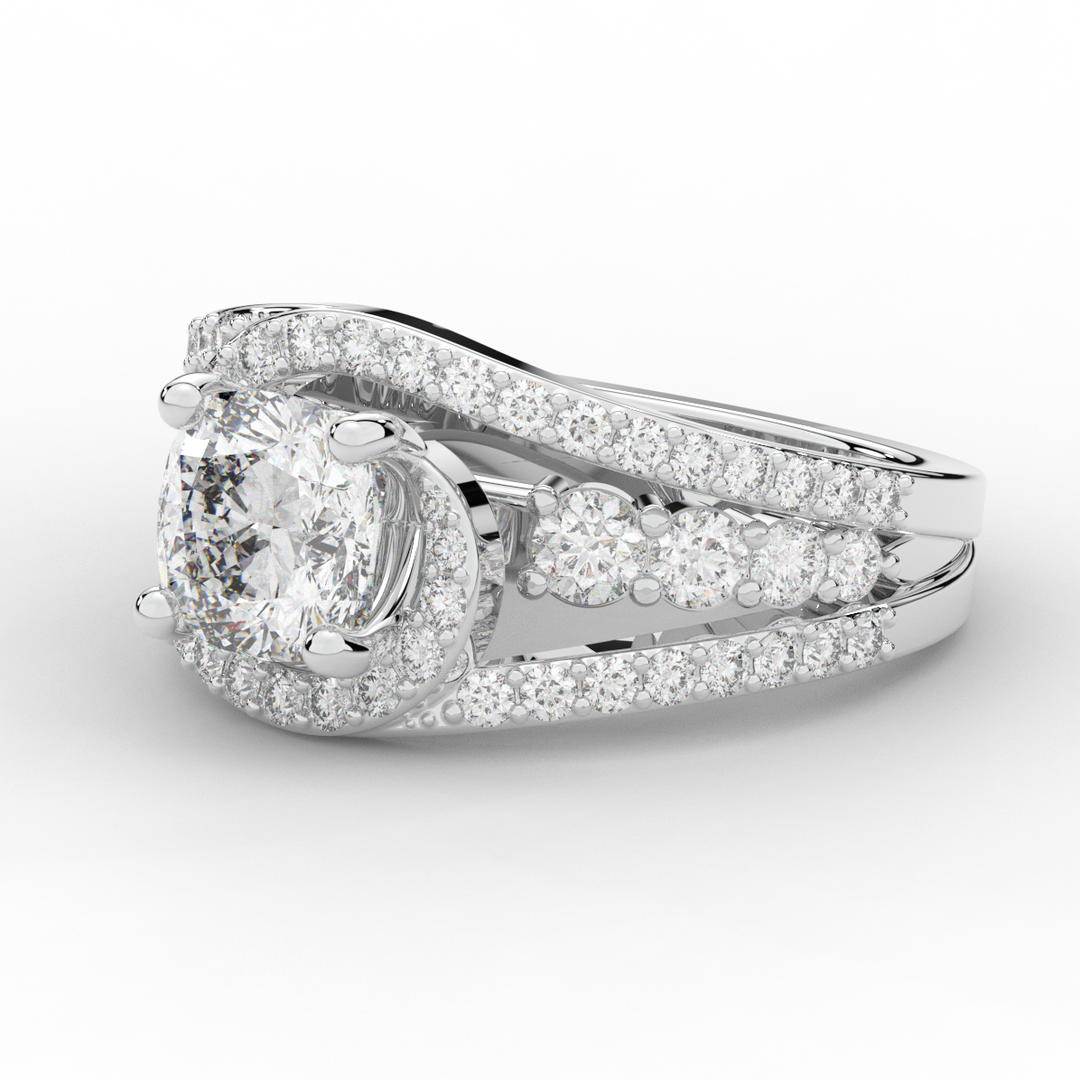 3.30CT.TW CUSHION LAB DIAMOND ENGAGEMENT RING - Nazarelle