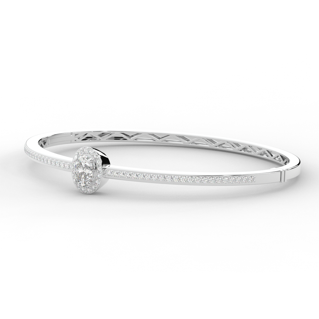 1.40CT.TW OVAL AND ROUND LAB DIAMOND BANGLE - Nazarelle