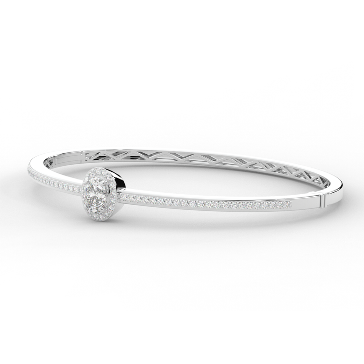 1.40CT.TW OVAL AND ROUND LAB DIAMOND BANGLE - Nazarelle
