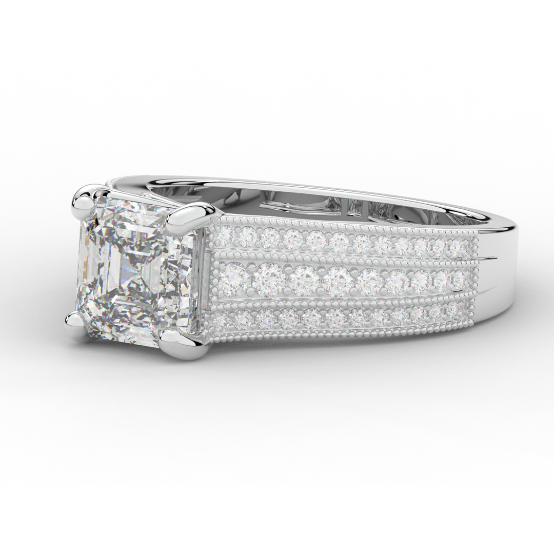 3.55CT.TW ASSCHER LAB DIAMOND ENGAGEMENT RING - Nazarelle