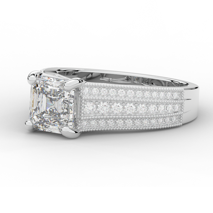 3.55CT.TW ASSCHER LAB DIAMOND ENGAGEMENT RING - Nazarelle