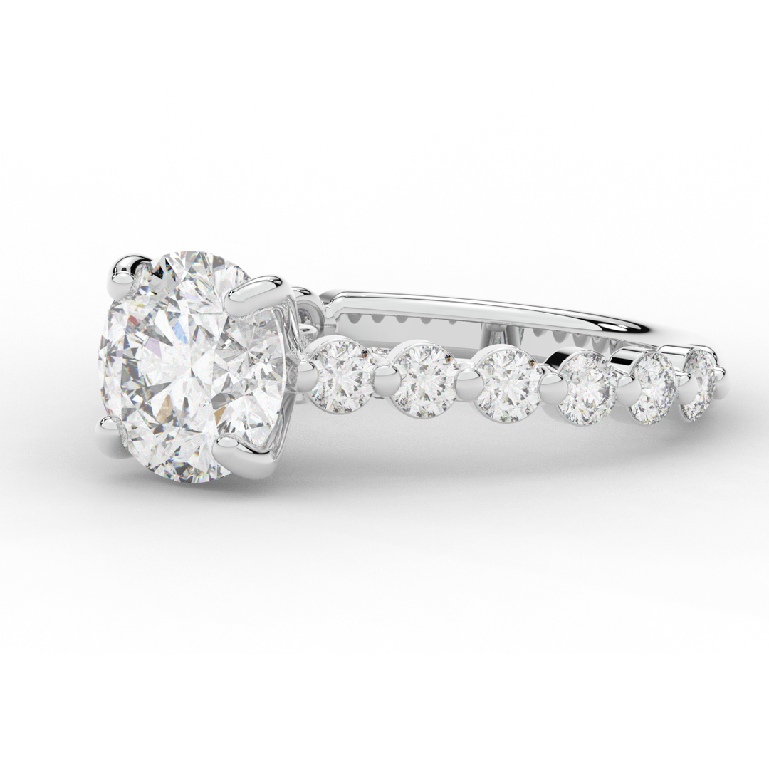 3.90CT.TW ROUND LAB DIAMOND ENGAGEMENT RING - Nazarelle
