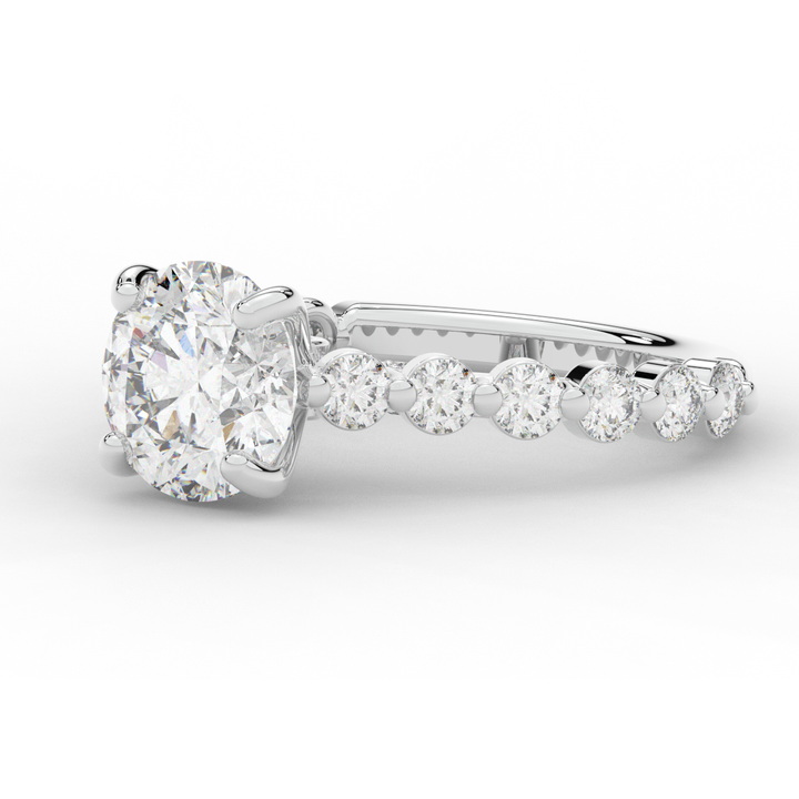 3.90CT.TW ROUND LAB DIAMOND ENGAGEMENT RING - Nazarelle