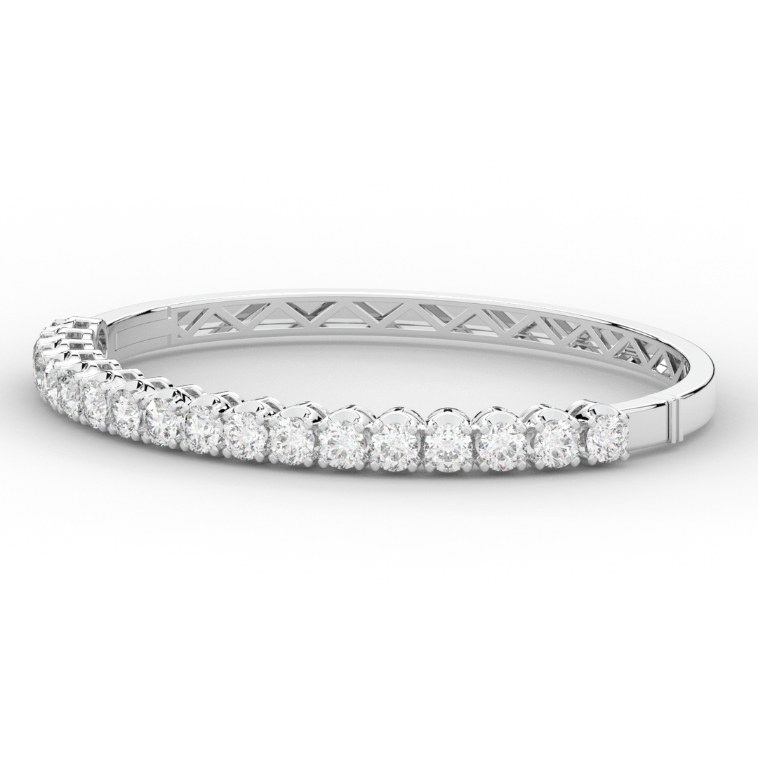 5.00CT.TW ROUND LAB DIAMOND BANGLE - Nazarelle