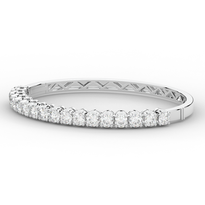5.00CT.TW ROUND LAB DIAMOND BANGLE - Nazarelle
