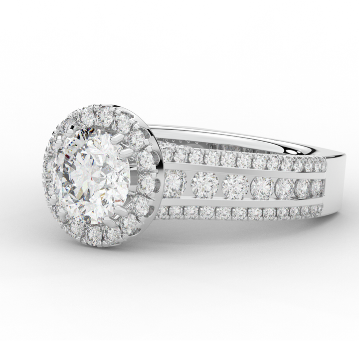 2.90CT.TW ROUND LAB DIAMOND HALO ENGAGEMENT RING - Nazarelle