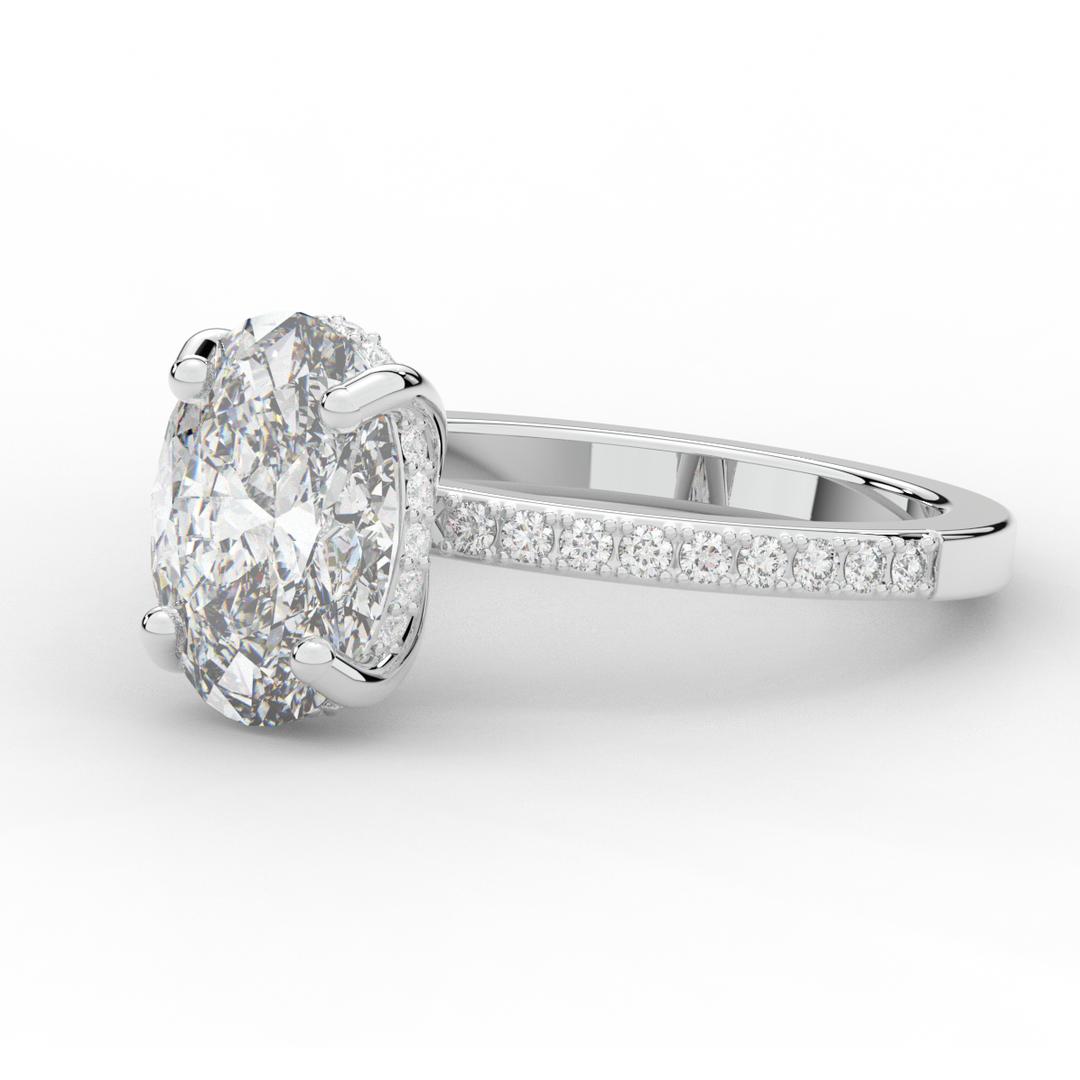 2.70CT.TW OVAL LAB DIAMOND SOLITAIRE ENGAGEMENT RING - Nazarelle