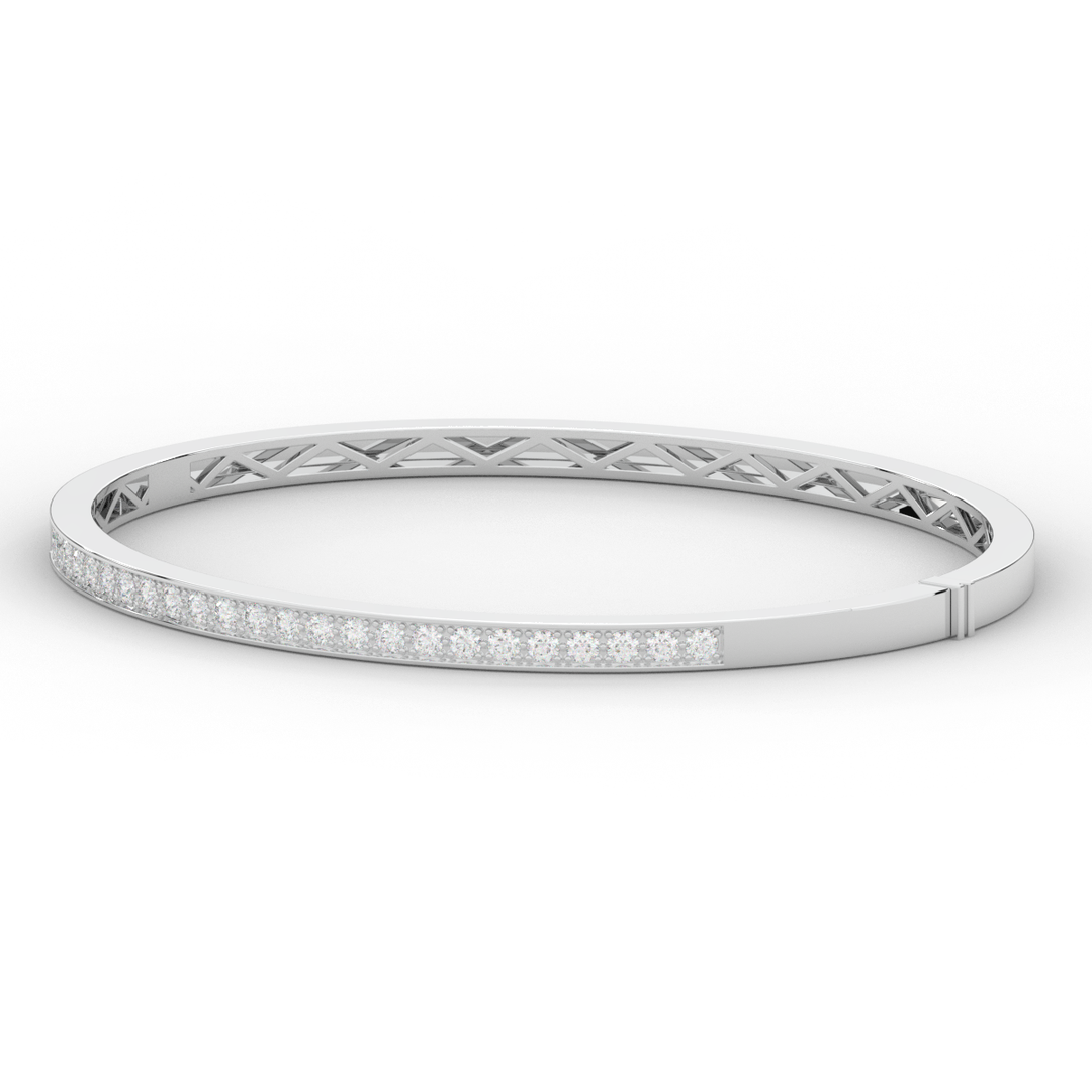 0.90CT.TW ROUND LAB DIAMOND BANGLE - Nazarelle