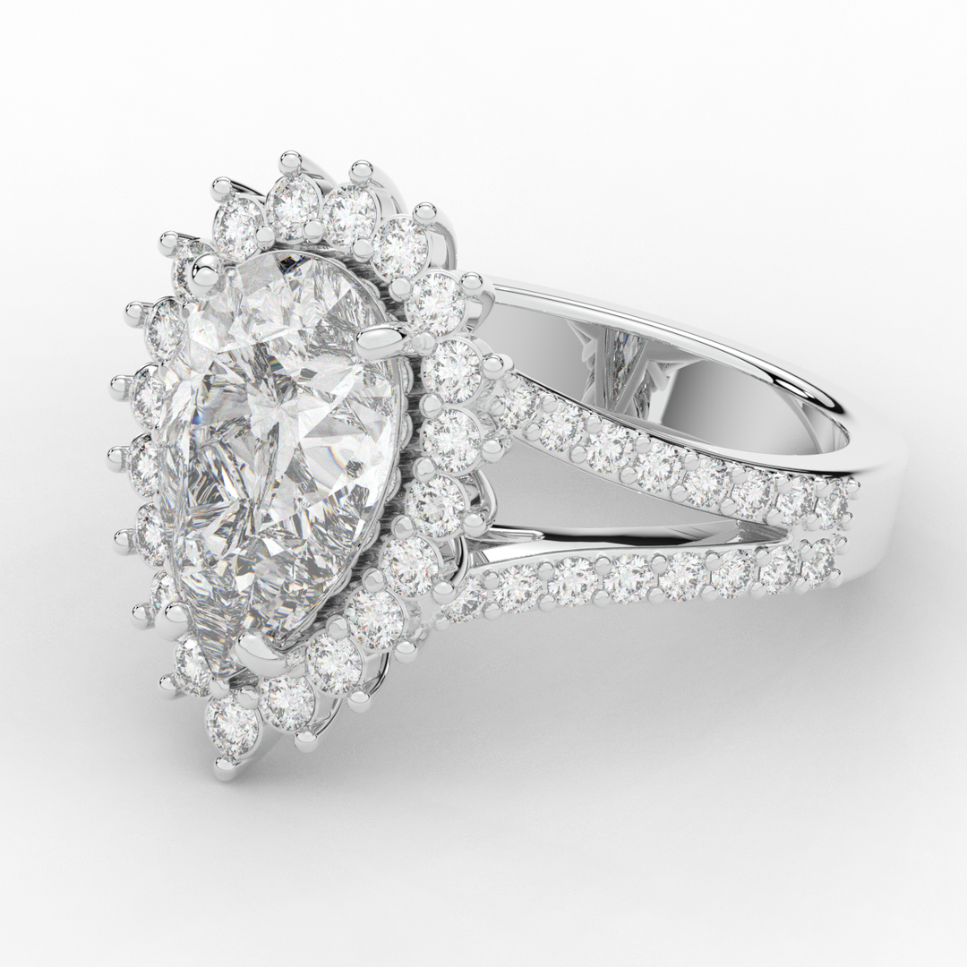 3.60CT.TW ROUND LAB DIAMOND ENGAGEMENT RING - Nazarelle