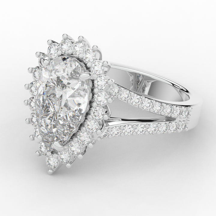 3.60CT.TW ROUND LAB DIAMOND ENGAGEMENT RING - Nazarelle