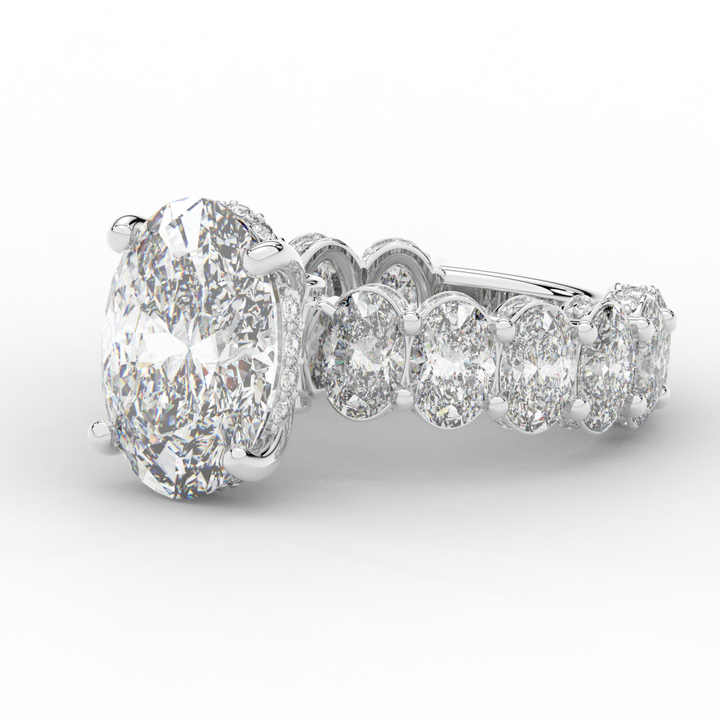 10.90CT.TW OVAL LAB DIAMOND SOLITAIRE ENGAGEMENT RING - Nazarelle