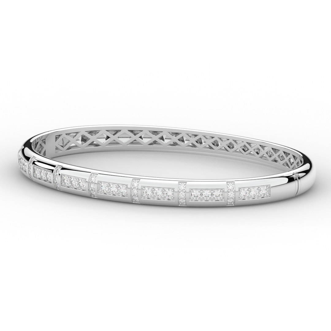 1.25CT.TW ROUND LAB DIAMOND BANGLE - Nazarelle