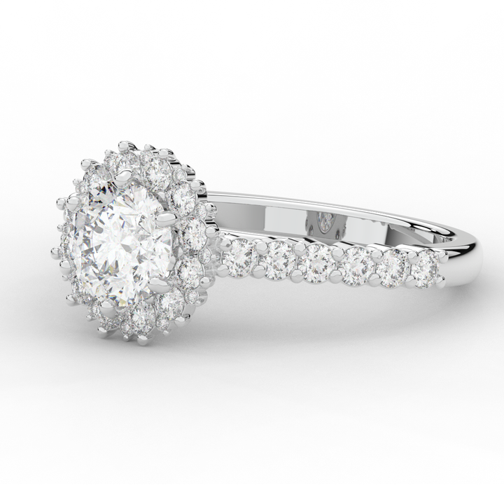 1.60CT.TW ROUND LAB DIAMOND HALO ENGAGEMENT RING - Nazarelle