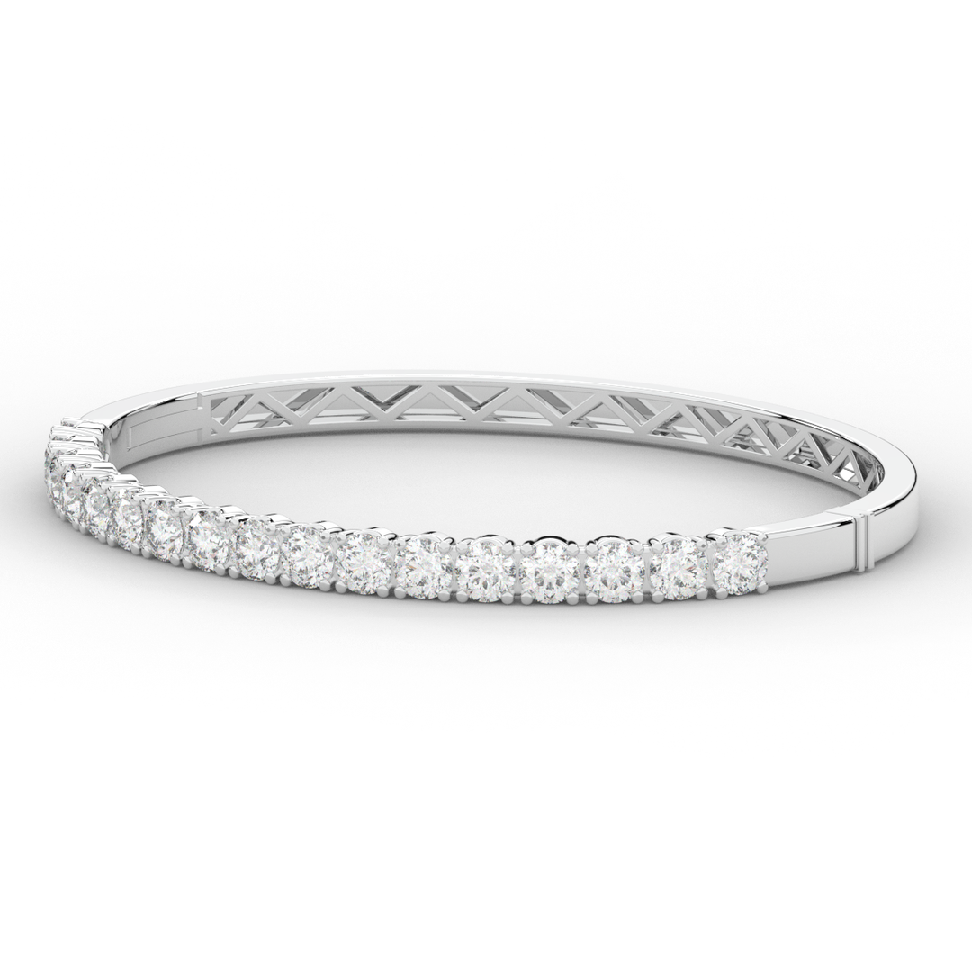 5.00CT.TW ROUND LAB DIAMOND BANGLE - Nazarelle