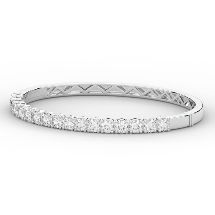5.00CT.TW ROUND LAB DIAMOND BANGLE - Nazarelle