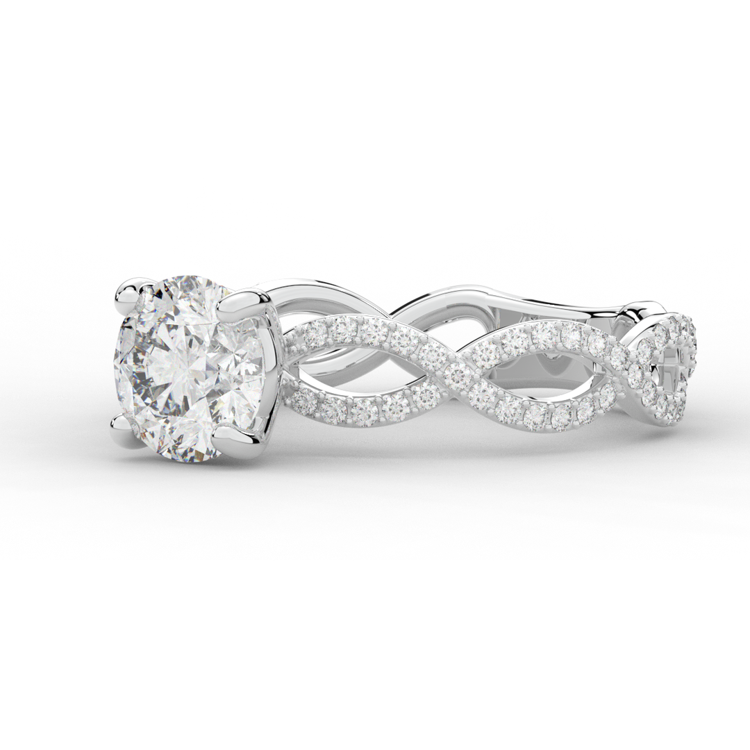 1.30CT.TW ROUND LAB DIAMOND ENGAGEMENT RING - Nazarelle