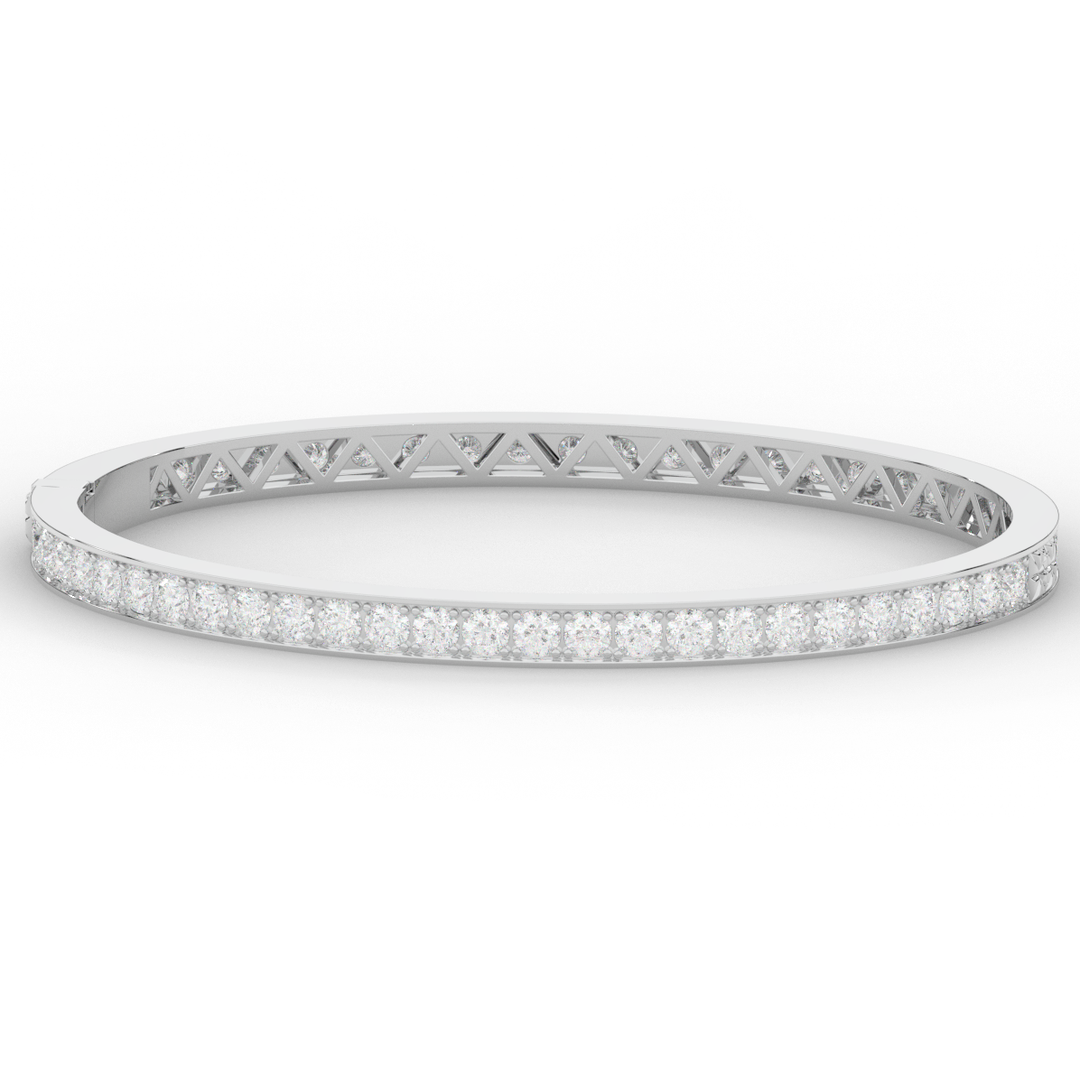 5.10CT.TW ROUND LAB DIAMOND BANGLE - Nazarelle