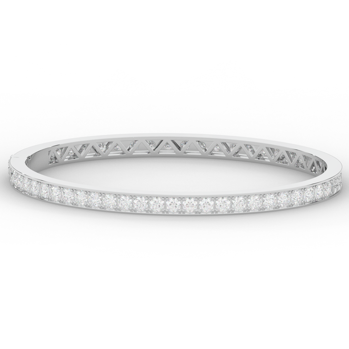5.10CT.TW ROUND LAB DIAMOND BANGLE - Nazarelle