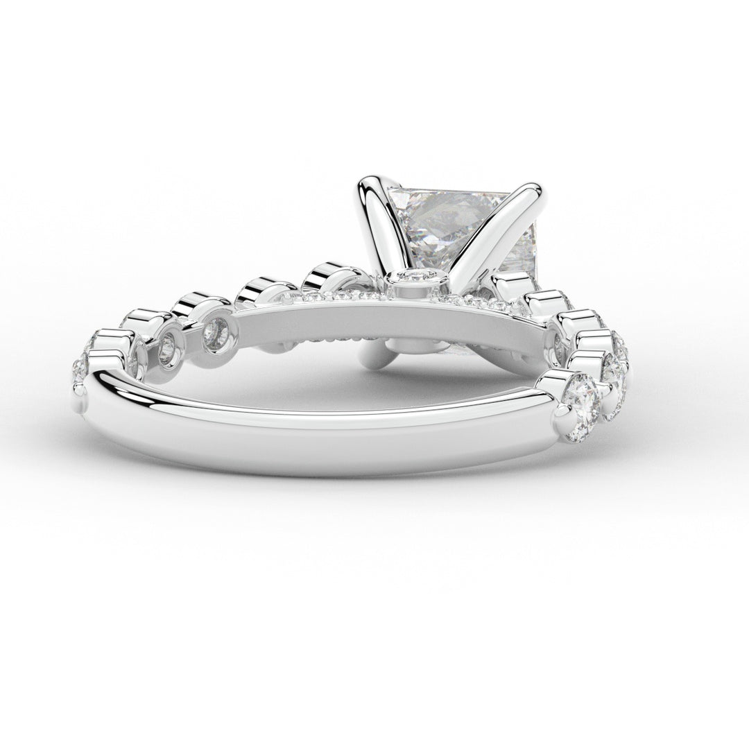 3.90CT.TW PRINCESS LAB DIAMOND ENGAGEMENT RING - Nazarelle
