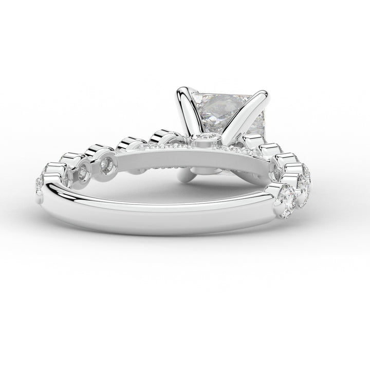 3.90CT.TW PRINCESS LAB DIAMOND ENGAGEMENT RING - Nazarelle