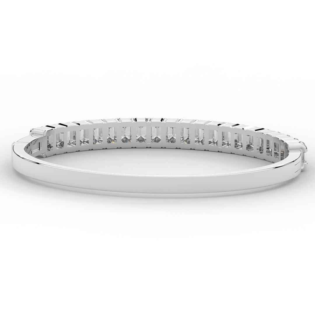 6.50CT.TW EMERALD CUT LAB DIAMOND BANGLE - Nazarelle