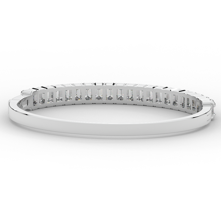 6.50CT.TW EMERALD CUT LAB DIAMOND BANGLE - Nazarelle