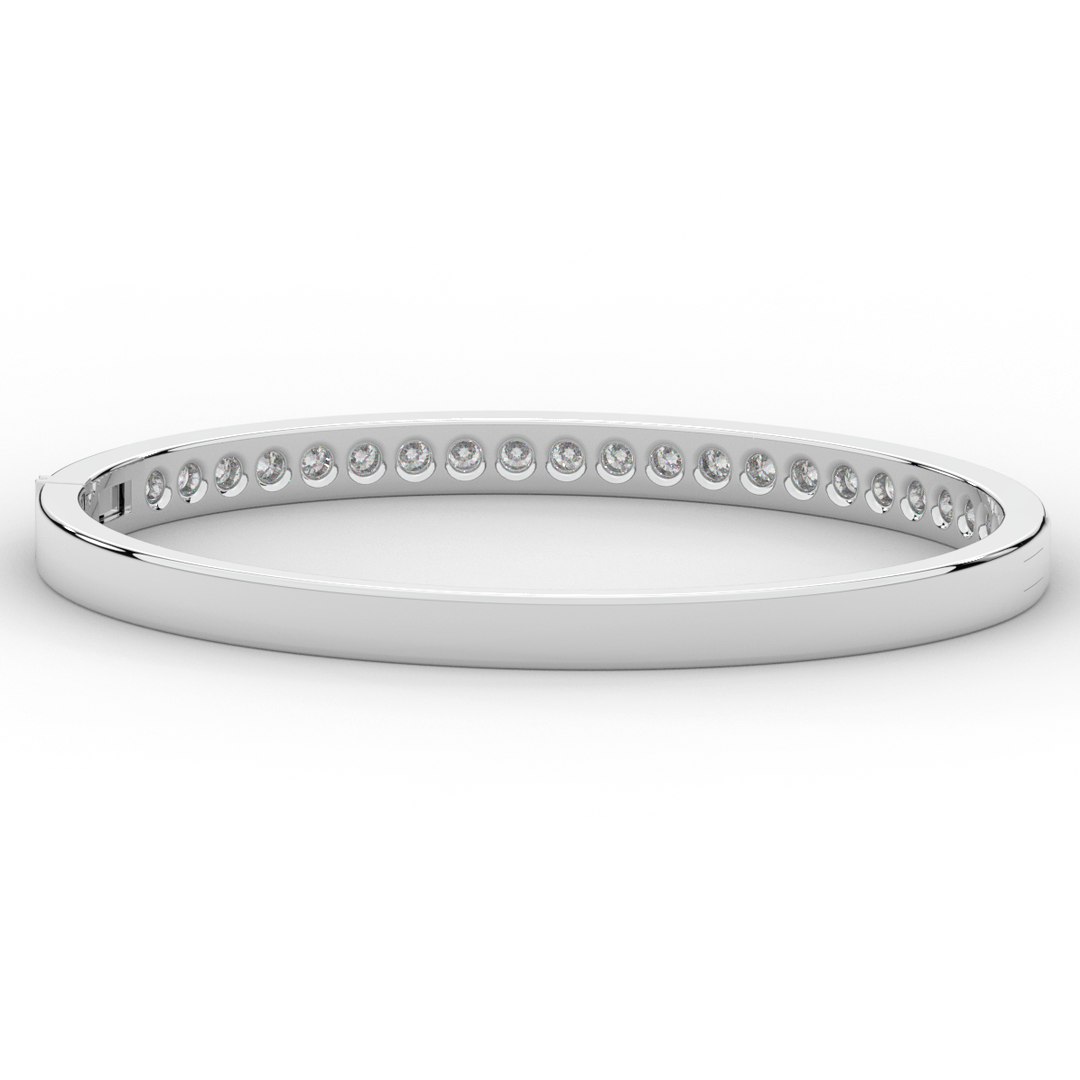 2.75CT.TW ROUND LAB CHANNEL SET DIAMOND BANGLE - Nazarelle