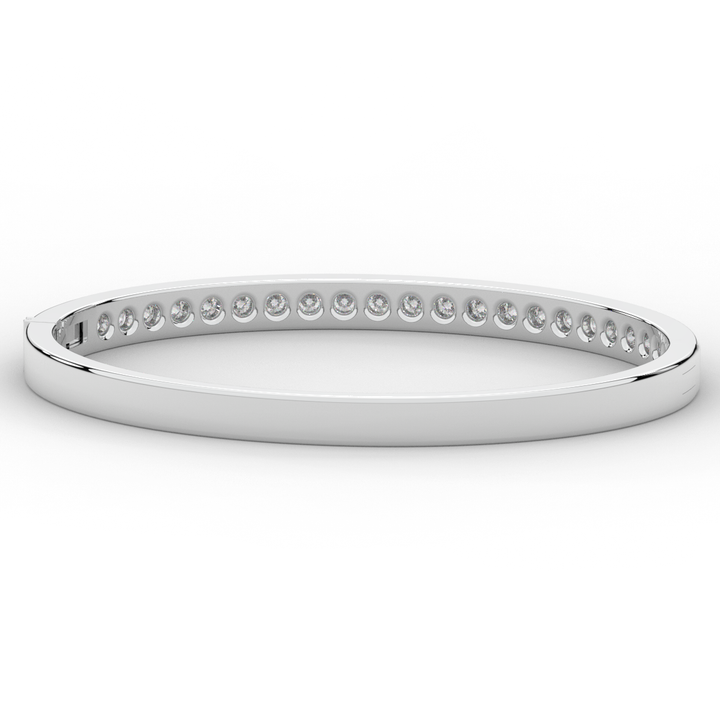 2.75CT.TW ROUND LAB CHANNEL SET DIAMOND BANGLE - Nazarelle