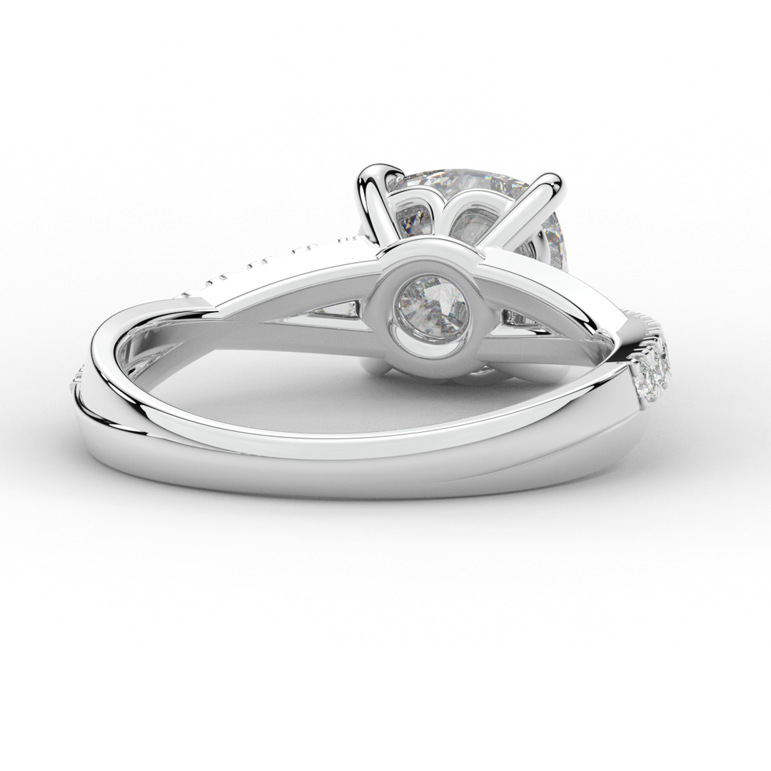 2.20CT.TW CUSHION LAB DIAMOND TWISTBAND ENGAGEMENT RING - Nazarelle
