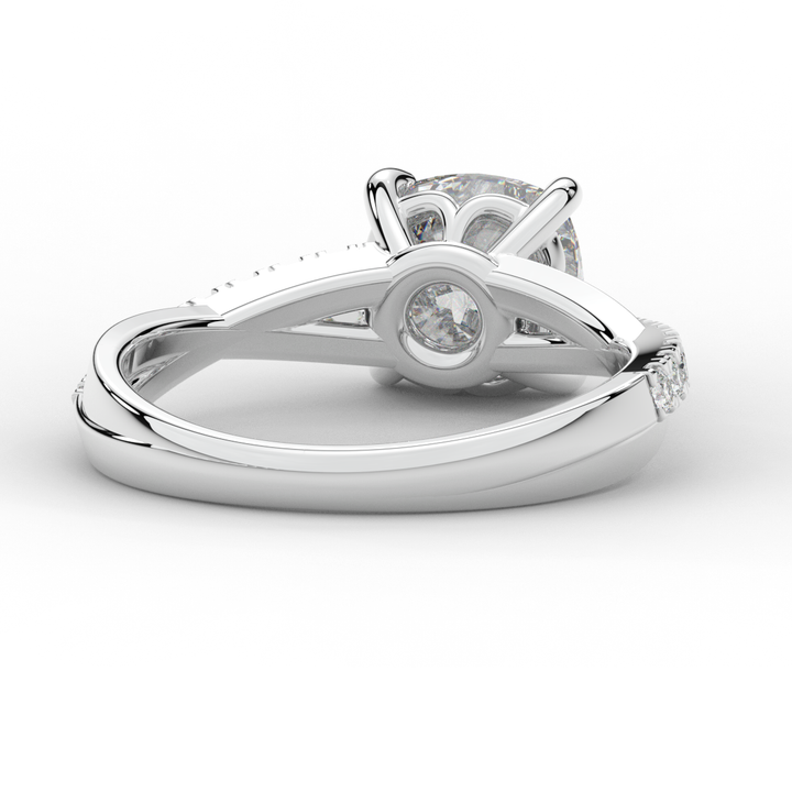 2.20CT.TW CUSHION LAB DIAMOND TWISTBAND ENGAGEMENT RING - Nazarelle