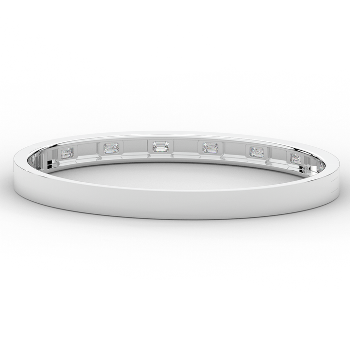 1.25CT.TW ROUND LAB DIAMOND BEZEL SET BANGLE - Nazarelle