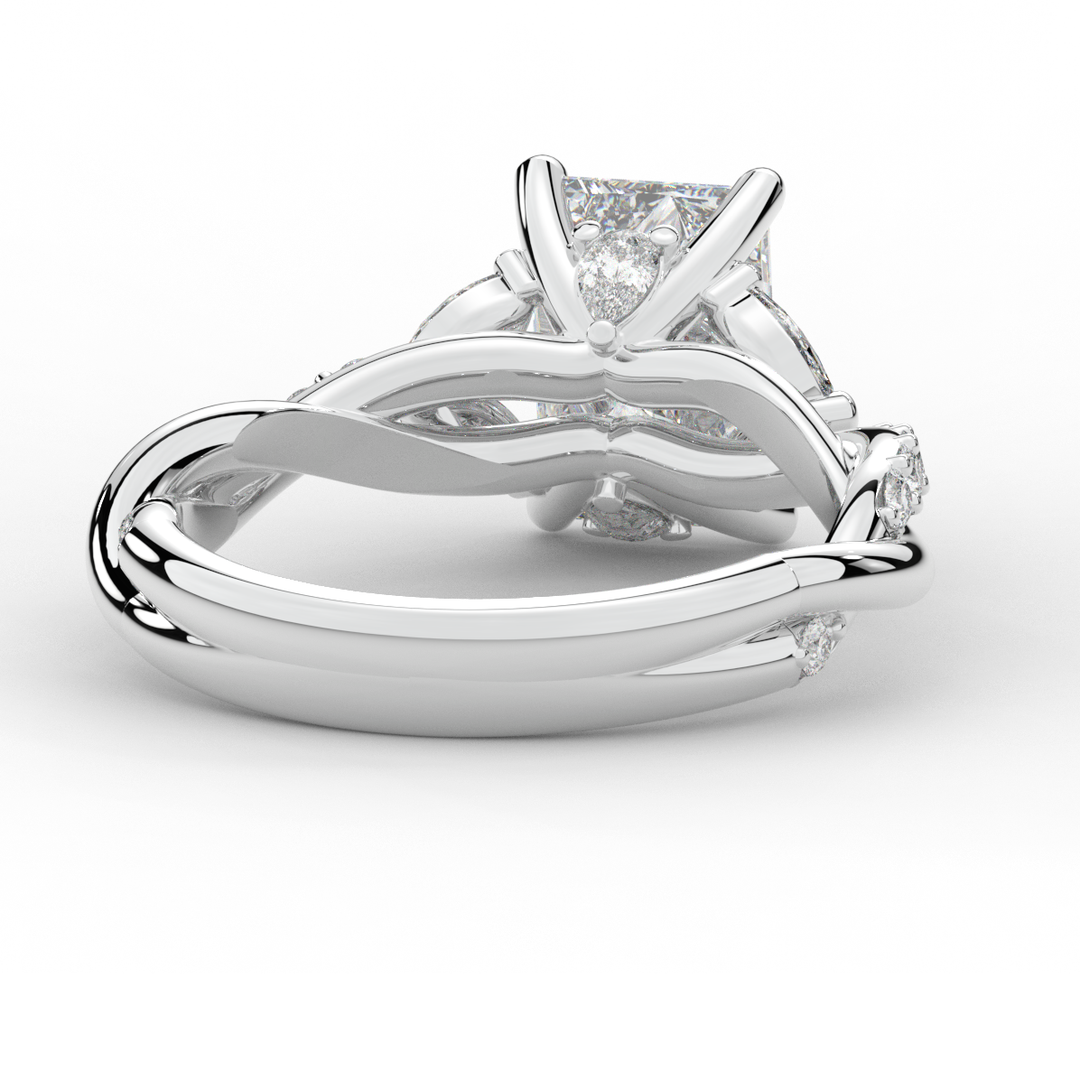 2.40CT.TW RADIANT LAB DIAMOND TWIST BAND ENGAGEMENT RING - Nazarelle